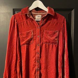 Holding horses velvet button down shirt.
